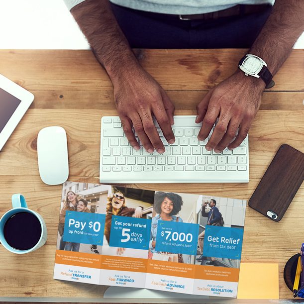 Fast Forward marketing materials Early access to tax refund