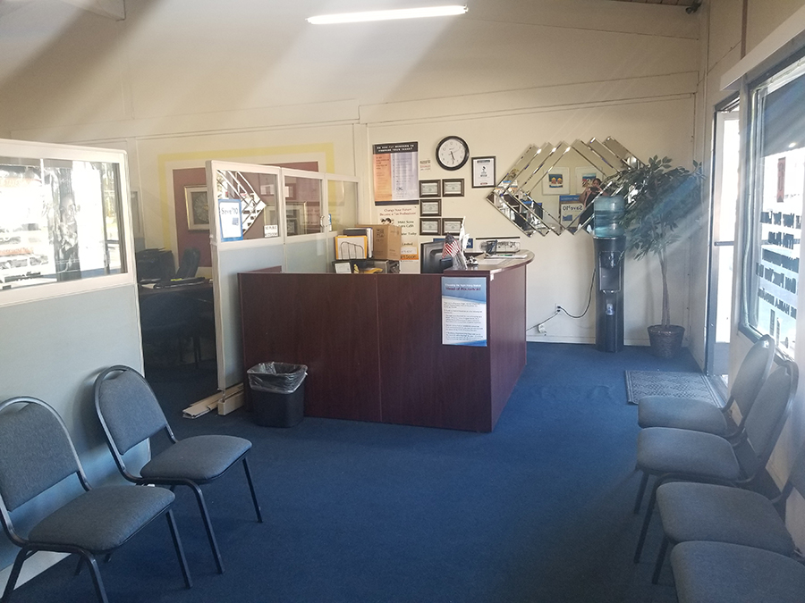 Reception Desk and Front Door Original office design