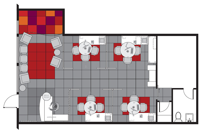 red-3 Office overhead layout