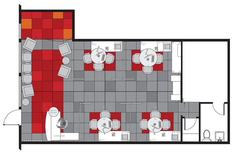 red-4 Office overhead layout